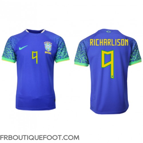 Maillot de foot Brésil Richarlison #9 Extérieur vêtements Monde 2022 Manches Courtes